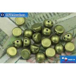 Cabochon Beads green metallic (04B08) 6mm