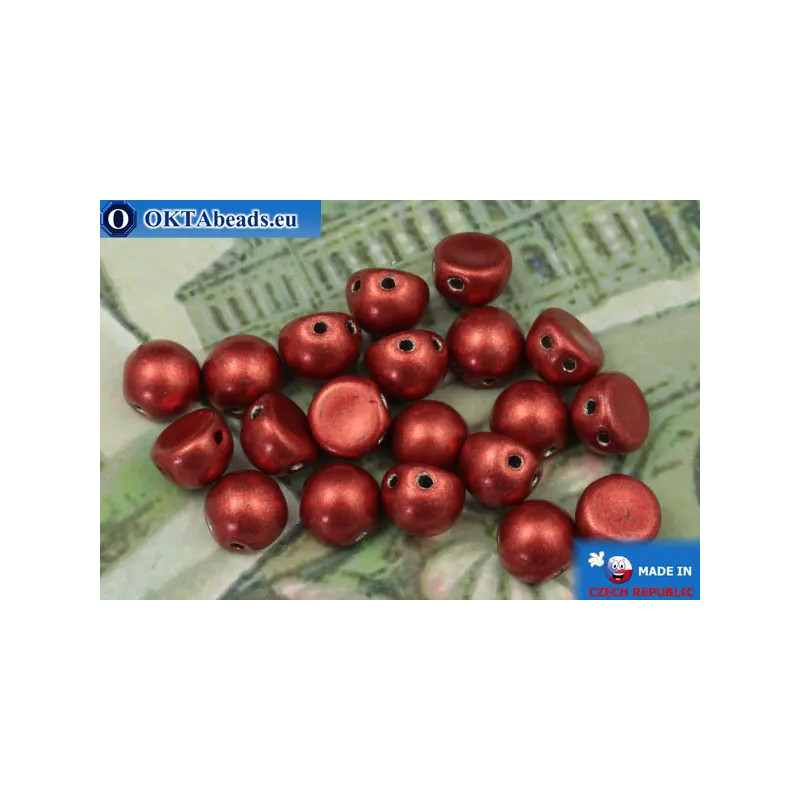 Cabochon Beads red metallic (05A08) 6mm