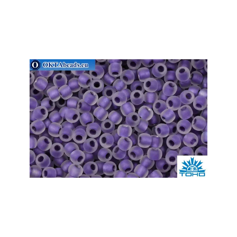 TOHO Beads Round Inside Color Frosted Rainbow Crystal/Metallic Purple Lined (265F) 11/0