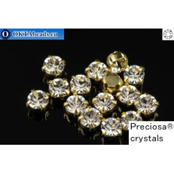 Sew on Preciosa MAXIMA chaton in set Crystal - Gold ss16/4mm