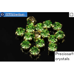 Sew on Preciosa OPTIMA chaton in set Peridot - Gold ss16/4mm