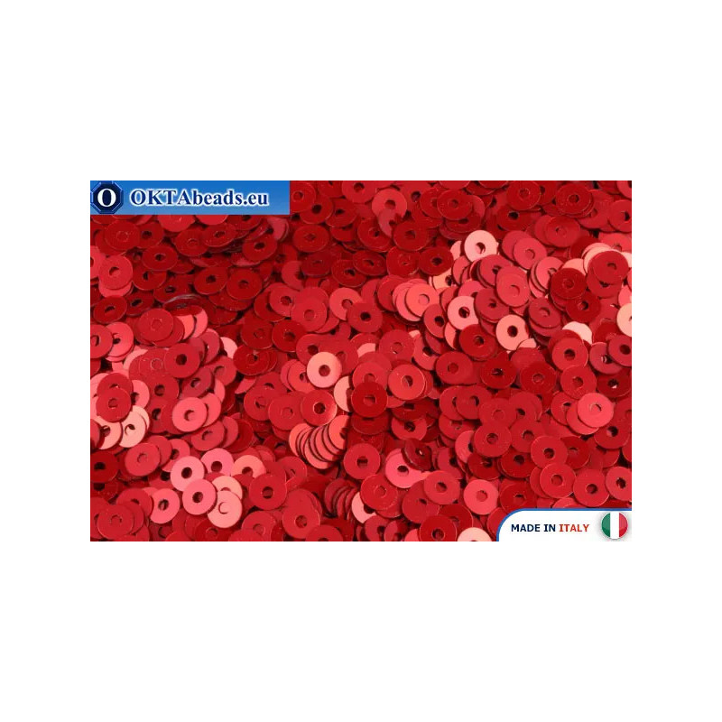 Italian flat sequins Rosso Metal (4369) 3mm