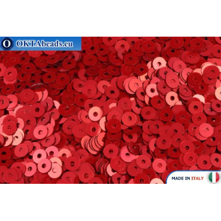Italian flat sequins Rosso Metal (4369) 3mm