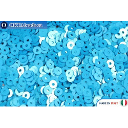Italian flat sequins Turchese Metal (6119) 3mm