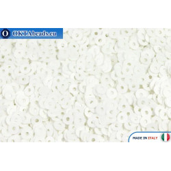 Italian flat sequins Bianco Satinati (176W) 3mm
