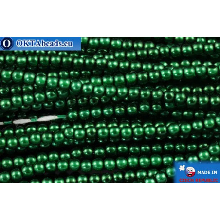 Czech glass pearls green (70057) 2mm
