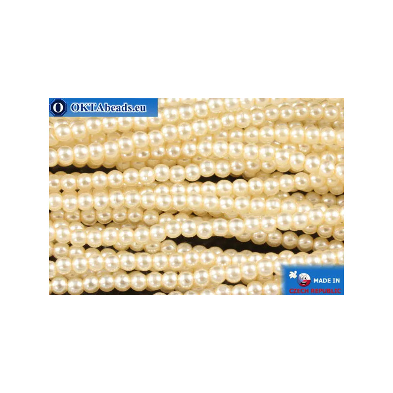 Czech glass pearls beige (70414) 2mm