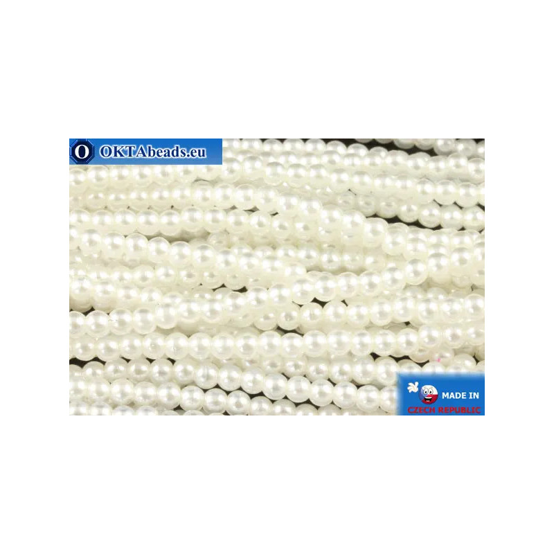 Czech glass pearls white (70402) 2mm