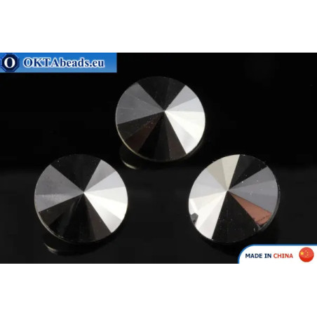 Chinarovsky Rivoli - Jet Hematite 14mm