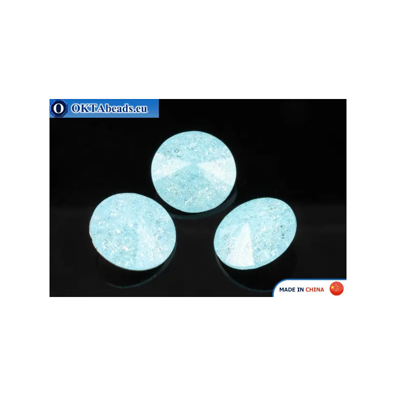 Chinarovsky Rivoli - Frosted Aquamarine 14mm