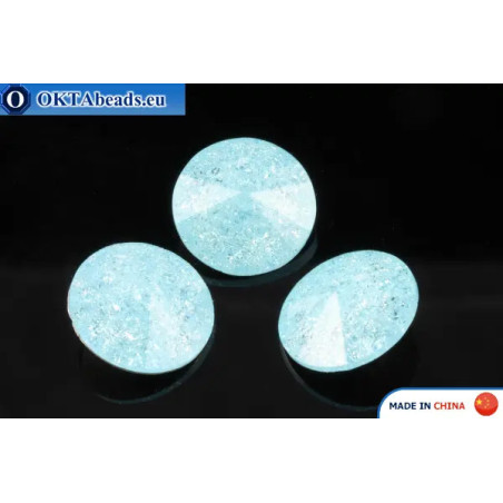 Chinarovsky Rivoli - Frosted Aquamarine 14mm