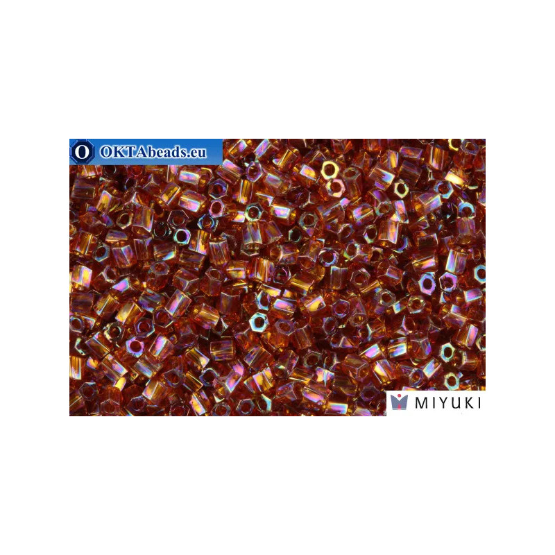 MIYUKI Twist Hex Cut Beads Golden Brown Transparent Rainbow 10/0 (257)