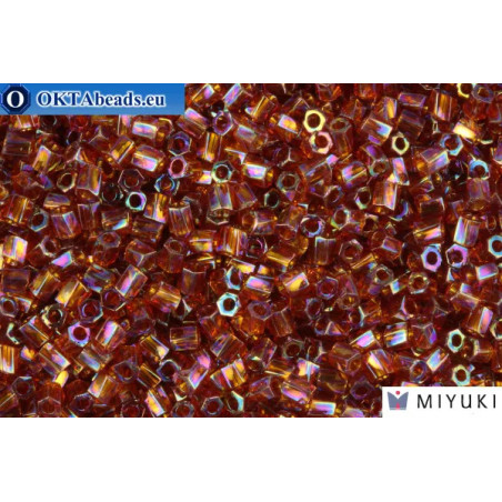 MIYUKI Twist Hex Cut Beads Golden Brown Transparent Rainbow 10/0 (257)