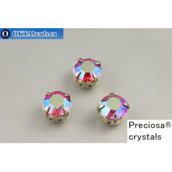 Sew on Preciosa chaton Maxima in set Light Siam AB - Platina ss34/7