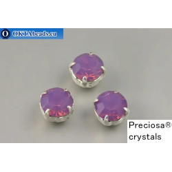 Sew on Preciosa chaton Maxima in set Amethyst Opal - Silver ss39/8