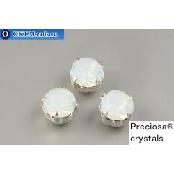 Sew on Preciosa chaton Maxima in set White Opal - Silver ss39/8