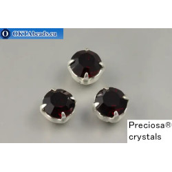 Sew on Preciosa chaton Maxima in set Garnet - Silver ss39/8