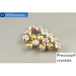 Sew on Preciosa chaton Maxima in set Crystal AB - Gold ss16/4mm