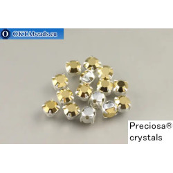 Sew on Preciosa chaton Maxima in set Crystal Aurum - Silver ss16/4mm