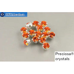 Sew on Preciosa chaton Maxima in set Sun - Silver ss16/4mm