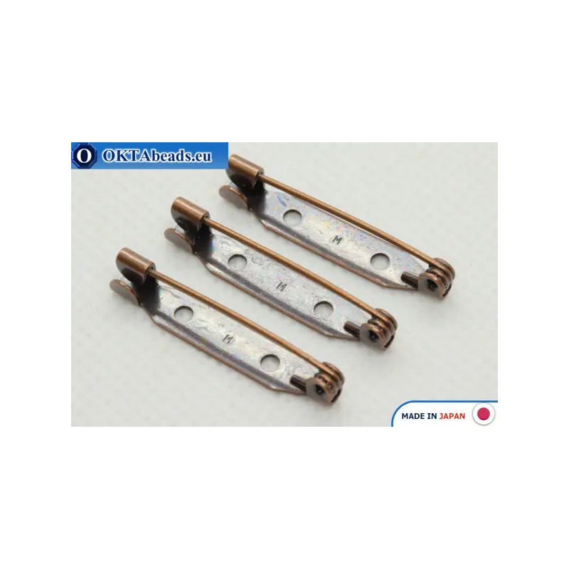 Jewellery brooch pin bar Japan Antique Copper30mm