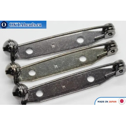 Jewellery brooch pin bar Japan Hematite 35mm