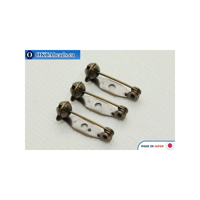 Jewellery brooch pin bar Japan Antique Gold 20mm