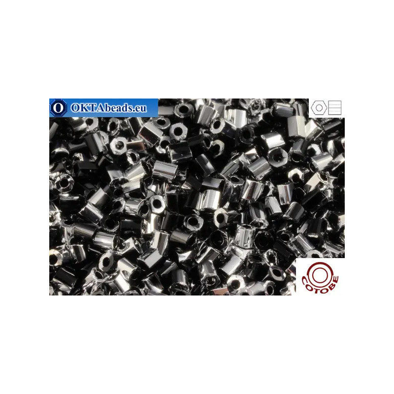 COTOBE Beads 2cut Black and Silver (06010) 11/0