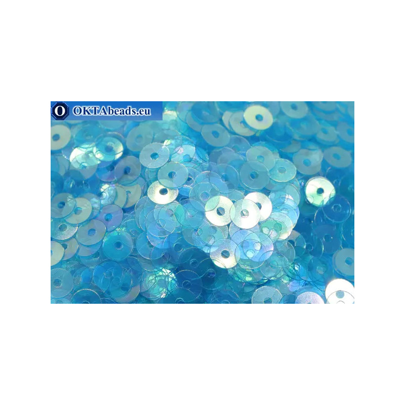 WH flat sequins Celeste Scuro Irise Trasparenti (121) 4mm