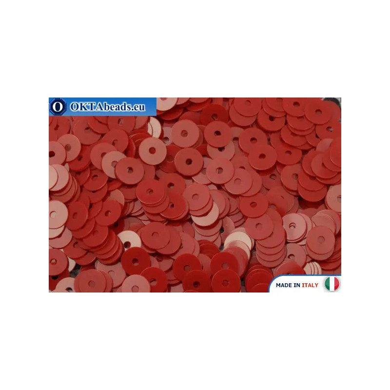 WH flat sequins Rosso Vivo Opaline (4064) 4mm