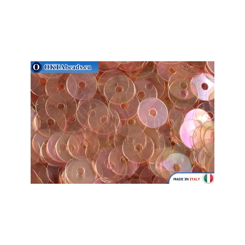 WH flat sequins Arancio Irise Trasparenti (128) 4mm