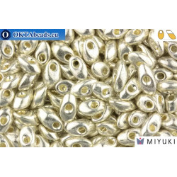 MIYUKI Long Magatama Beads Galvanized Silver (1051)
