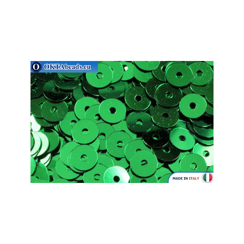 WH flat sequins Verde Smeral Metallizzati (7041) 4mm