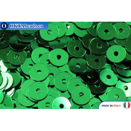 WH flat sequins Verde Smeral Metallizzati (7041) 4mm