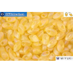 MIYUKI Long Magatama Beads Matte Transparent Light Topaz AB (132FR)