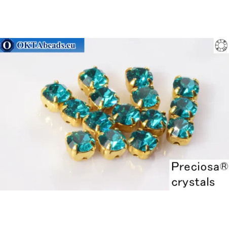 WH Chaton Preciosa Maxima Blue Zircon - gold ss16