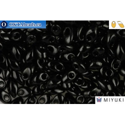 MIYUKI Long Magatama Beads Black (401)
