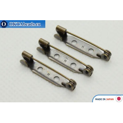 WH brooch pin bar Japan Antique Gold 25mm