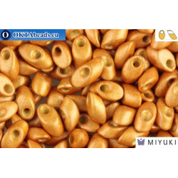 MIYUKI Long Magatama Beads Duracoat Galvanized Yellow Gold Matte (4203F)