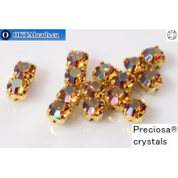 Sew on Preciosa chaton Maxima in set Crystal Celsian - Gold ss12