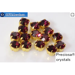 Sew on Preciosa chaton Maxima in set Amethyst - Gold ss16