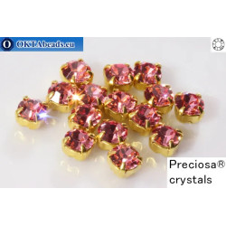 Sew on Preciosa chaton Maxima in set Light Rose - Gold ss16