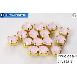 Sew on Preciosa chaton Maxima in set Rose Opal - Gold ss16