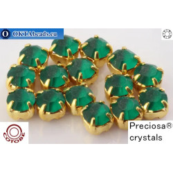 Sew on Preciosa chaton in set + COTOBE coating MAT Emerald - Gold ss16