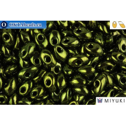 MIYUKI Long Magatama Beads Olive Iris (459)