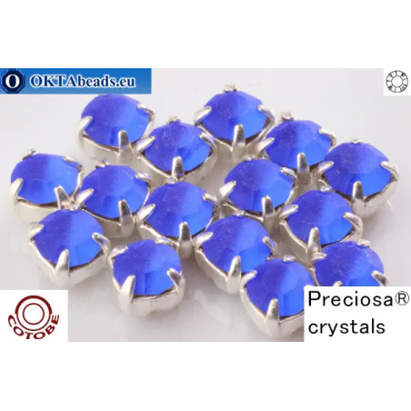 Sew on Preciosa chaton in set + COTOBE coating MAT Sapphire - Silver ss16