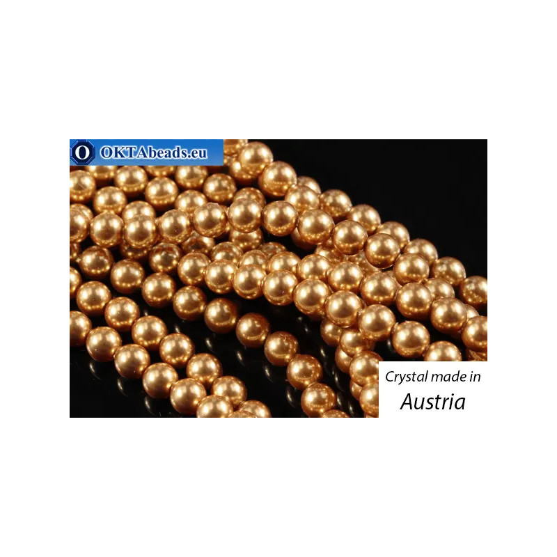WH Austrian 5810 Pearls Crystal Bright Gold 4mm