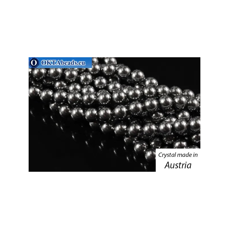 WH Austrian 5810 Pearls Crystal Dark Grey 4mm