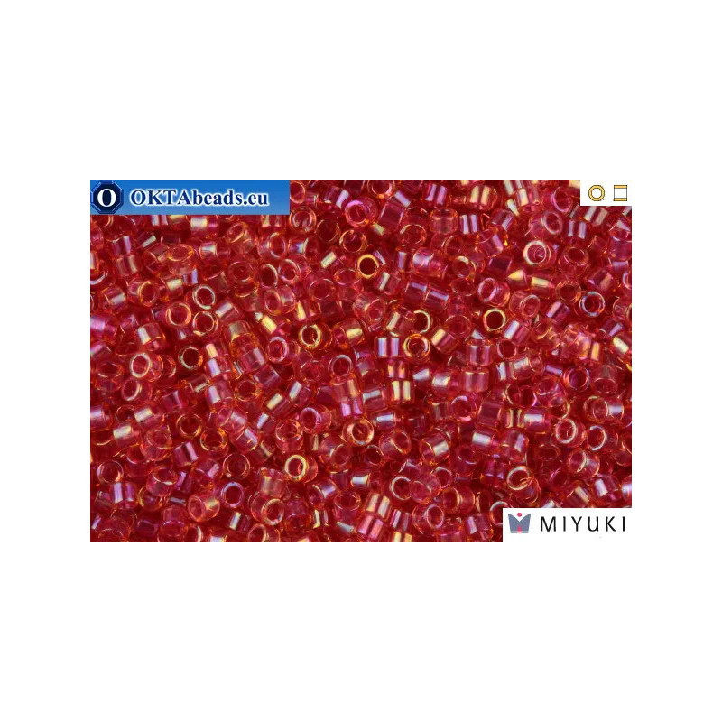MIYUKI Beads Delica Lined Light Cranberry AB 11/0 (DB62)