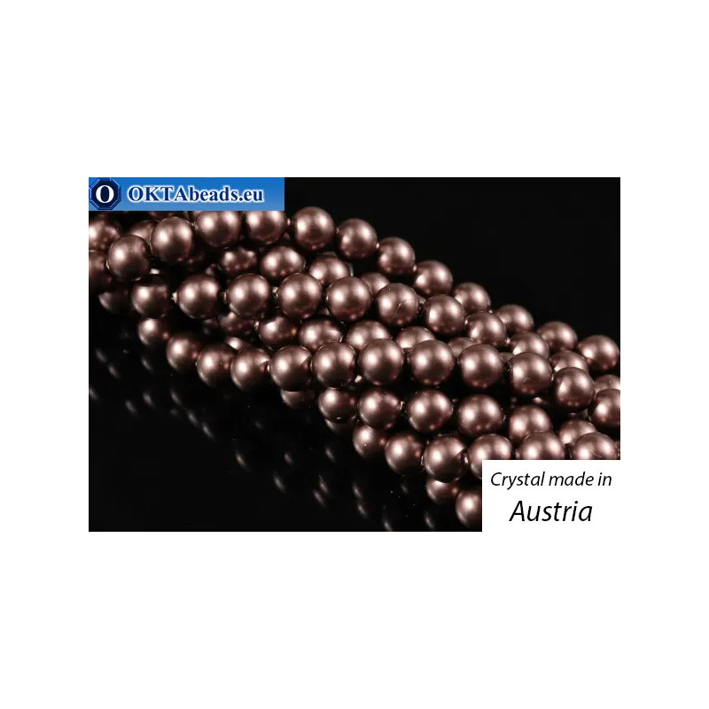 Austrian 5810 Pearls Crystal Velvet Brown 4mm